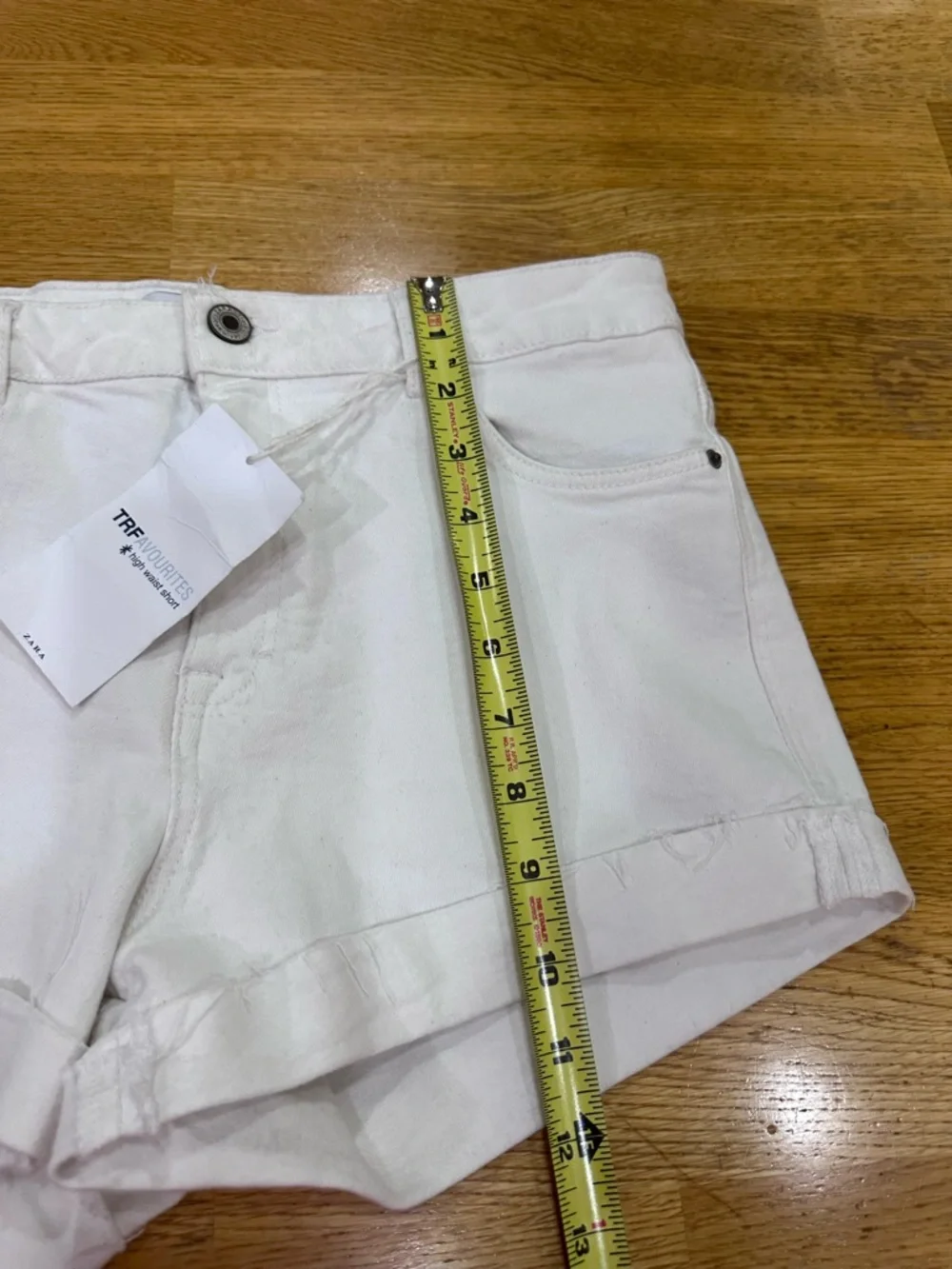 Women's Zara White  Denim Shorts